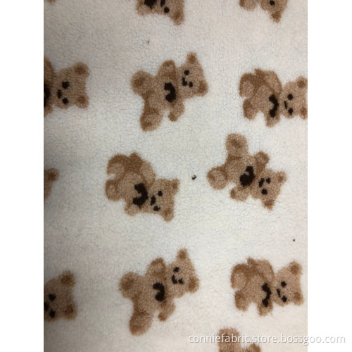 100% polyester sherpa jacquard avec design d&#39;ours